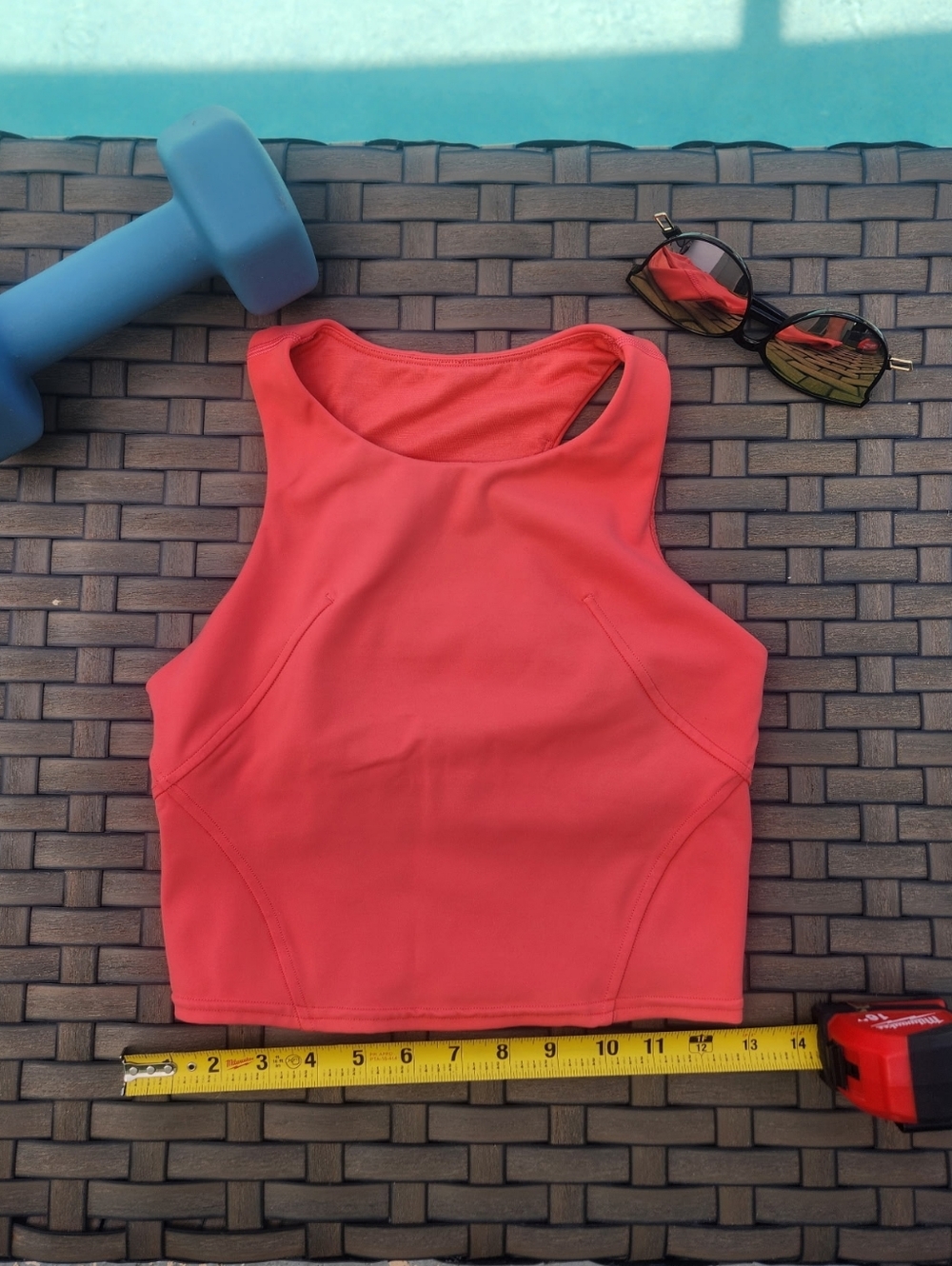 Lululemon Energy Longline Bra Size 4 Coral Medium Support Racerback Womens Gym - Picture 2 of 9
